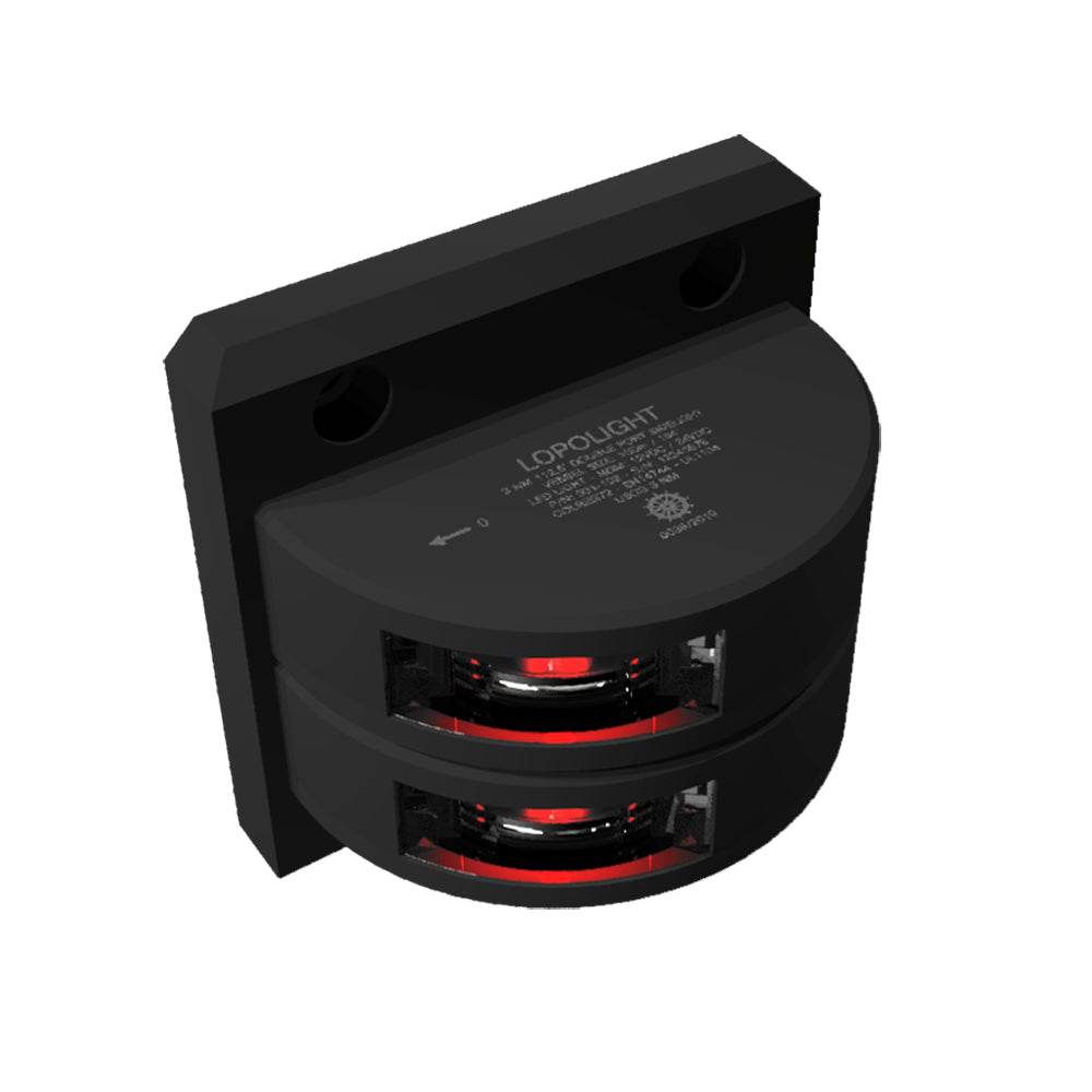 Suncoast Marine and Auto offers Lopolight Series 301-102 - Double Stacked Port Sidelight - 3NM - Vertical Mount - Red - Black Housing [301-102ST-B]