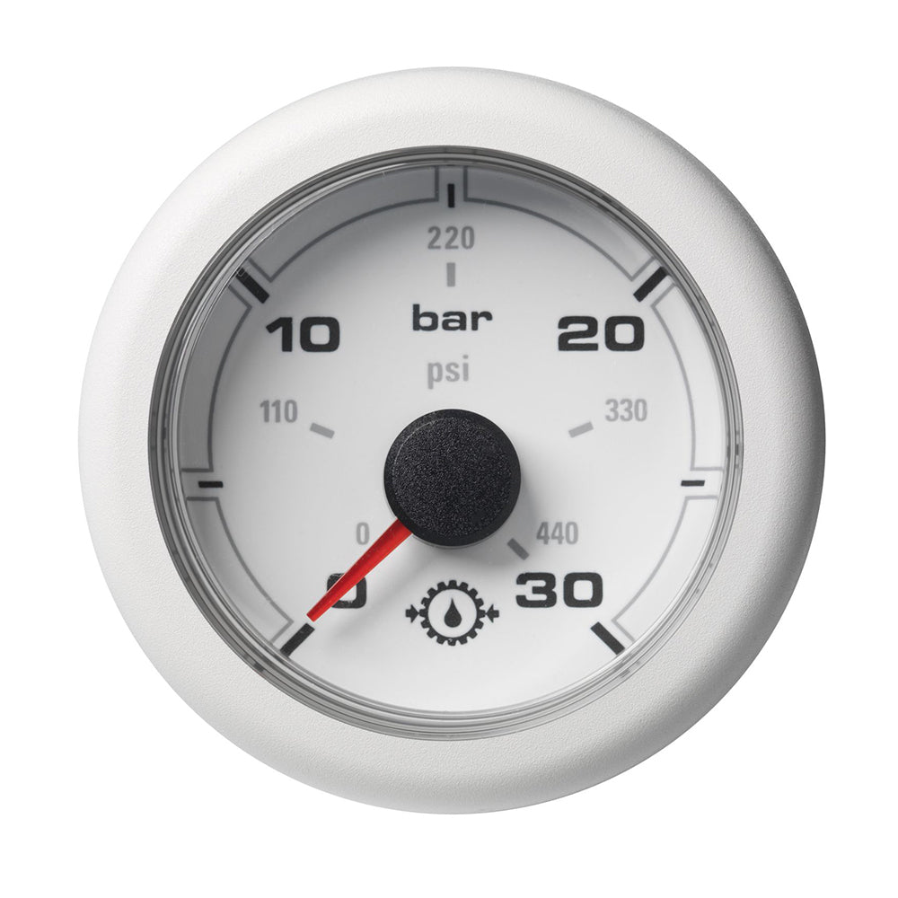 Suncoast Marine and Auto offers Veratron 52MM (2-1/16") OceanLink Transmission Oil Pressure Gauge - 30 Bar/440 PSI - White Dial Bezel [A2C1066050001]