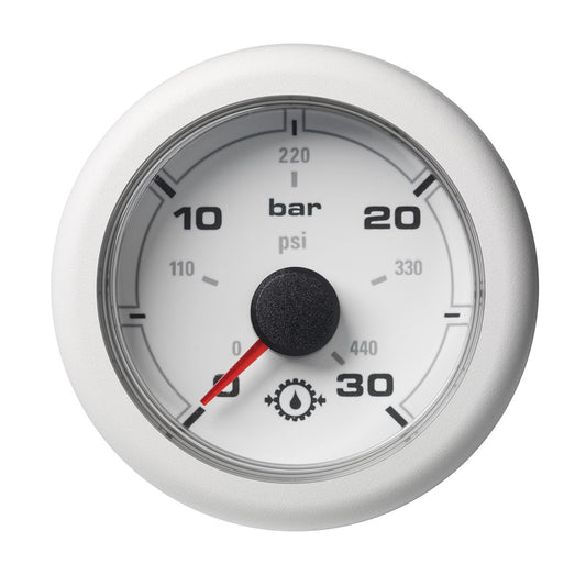 Suncoast Marine and Auto offers Veratron 52MM (2-1/16") OceanLink Transmission Oil Pressure Gauge - 30 Bar/440 PSI - White Dial Bezel [A2C1066050001]