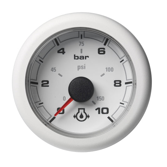 Suncoast Marine and Auto offers Veratron 52MM (2-1/16") OceanLink Engine Oil Pressure - 10 Bar/150 PSI - White Dial Bezel [A2C1066010001]