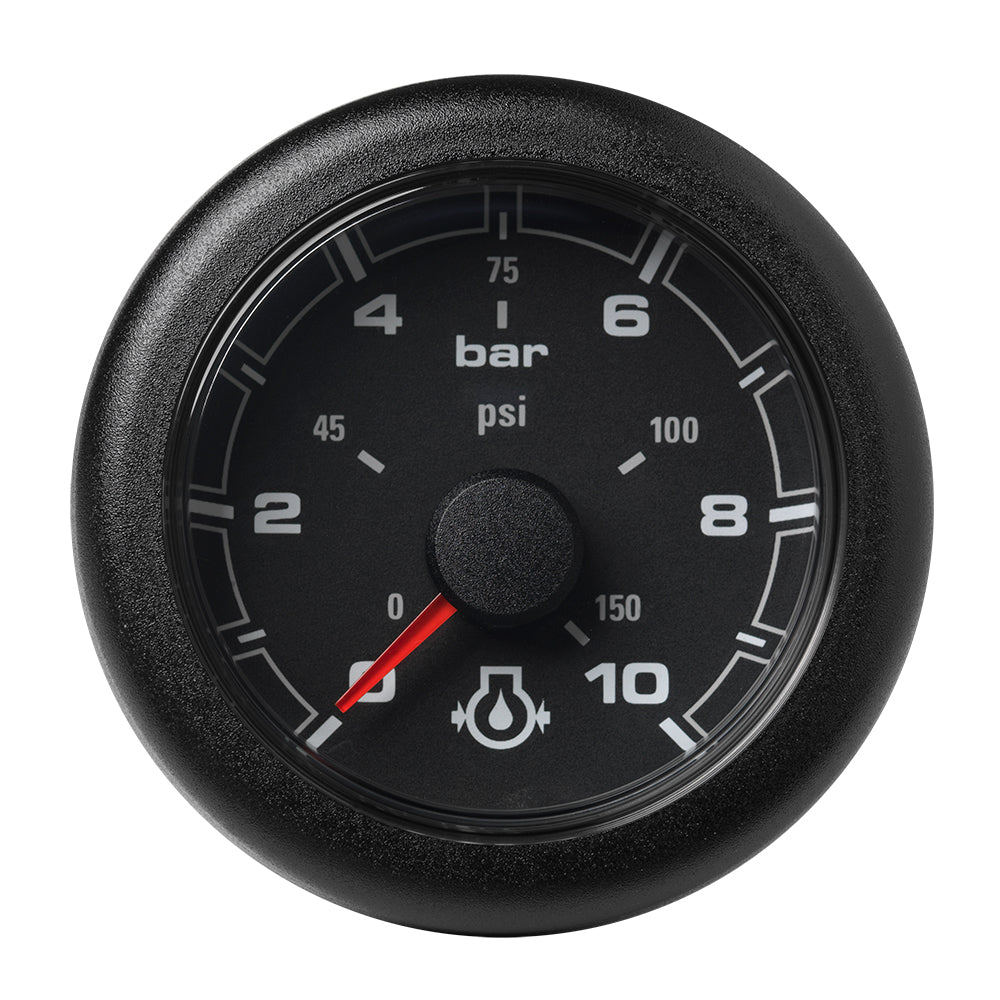 Suncoast Marine and Auto offers Veratron 52MM (2-1/16") OceanLink Engine Oil Pressure Gauge -10 Bar/150 PSI - Black Dial Bezel [A2C1066000001]