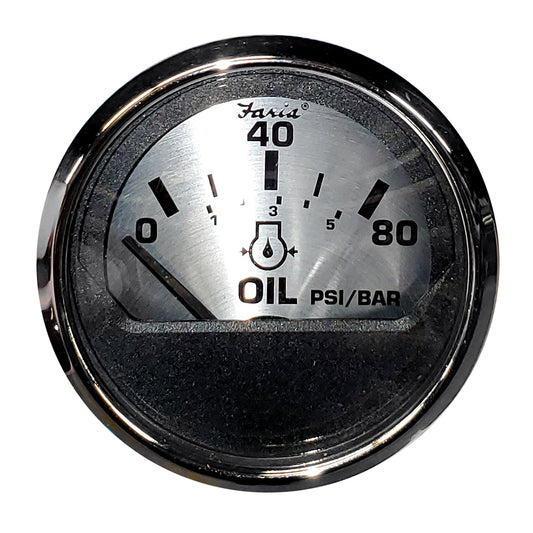 Suncoast Marine and Auto offers Faria Spun Silver 2" Oil Pressure Gauge [16002]