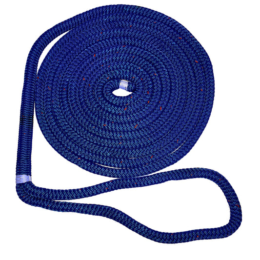 Suncoast Marine and Auto offers New England Ropes 3/8" Double Braid Dock Line - Blue w/Tracer - 15 [C5053-12-00015]