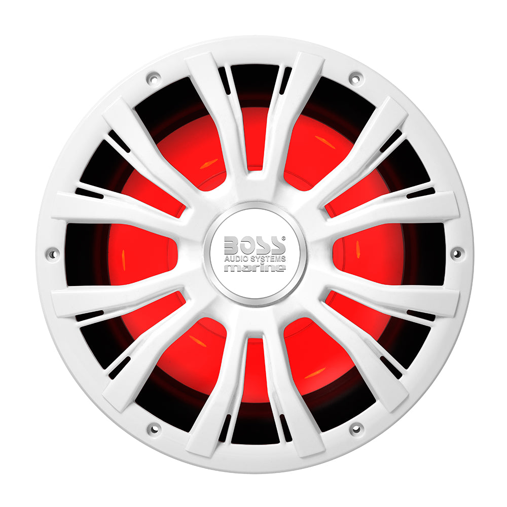 Suncoast Marine and Auto offers Boss Audio 10" MRG10W Subwoofer w/RGB Lighting - White - 800W [MRGB10W]