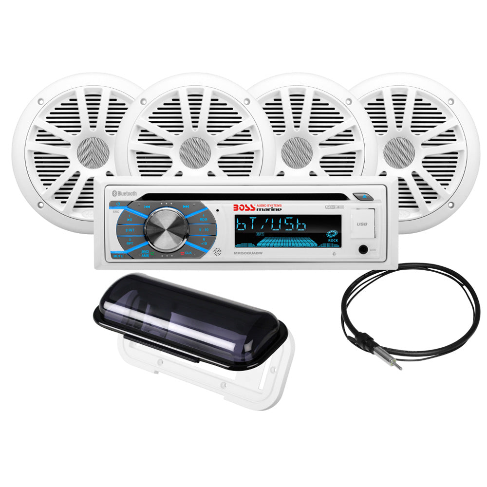 Suncoast Marine and Auto offers Boss Audio MCK508WB.64S Marine Stereo 2 Pairs of 6.5" Speaker Kit - White [MCK508WB.64S]