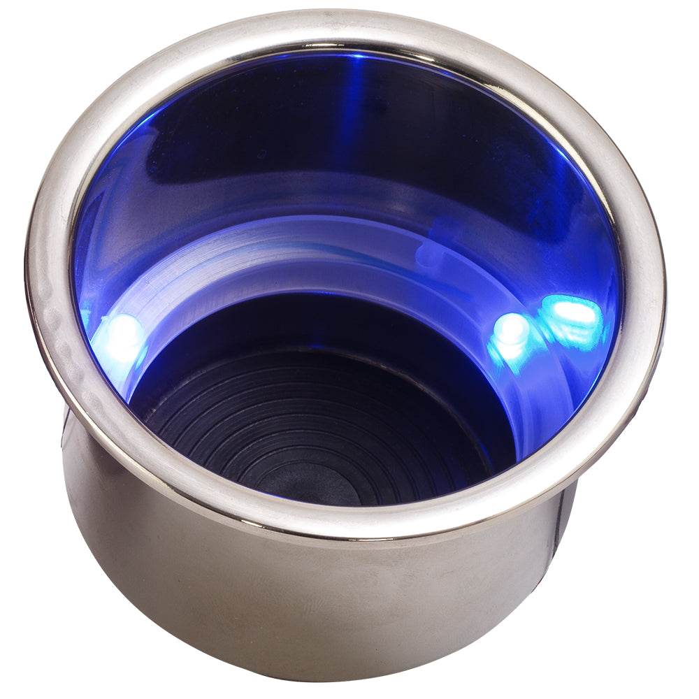 Suncoast Marine and Auto offers Sea-Dog LED Flush Mount Combo Drink Holder w/Drain Fitting - Blue LED [588074-1]