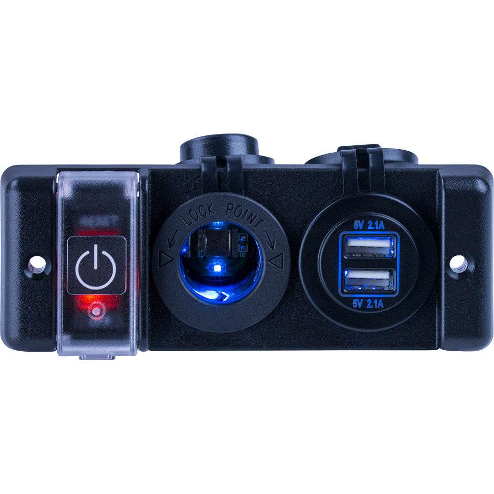 Suncoast Marine and Auto offers Sea-Dog Double USB Power Socket Panel w/Breaker Switch [426506-1]