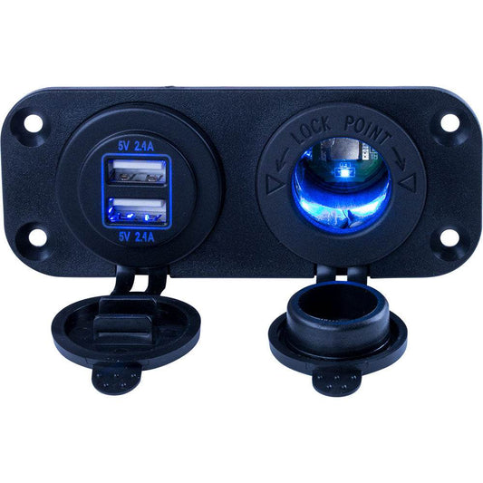 Suncoast Marine and Auto offers Sea-Dog Double USB Power Socket Panel [426505-1]