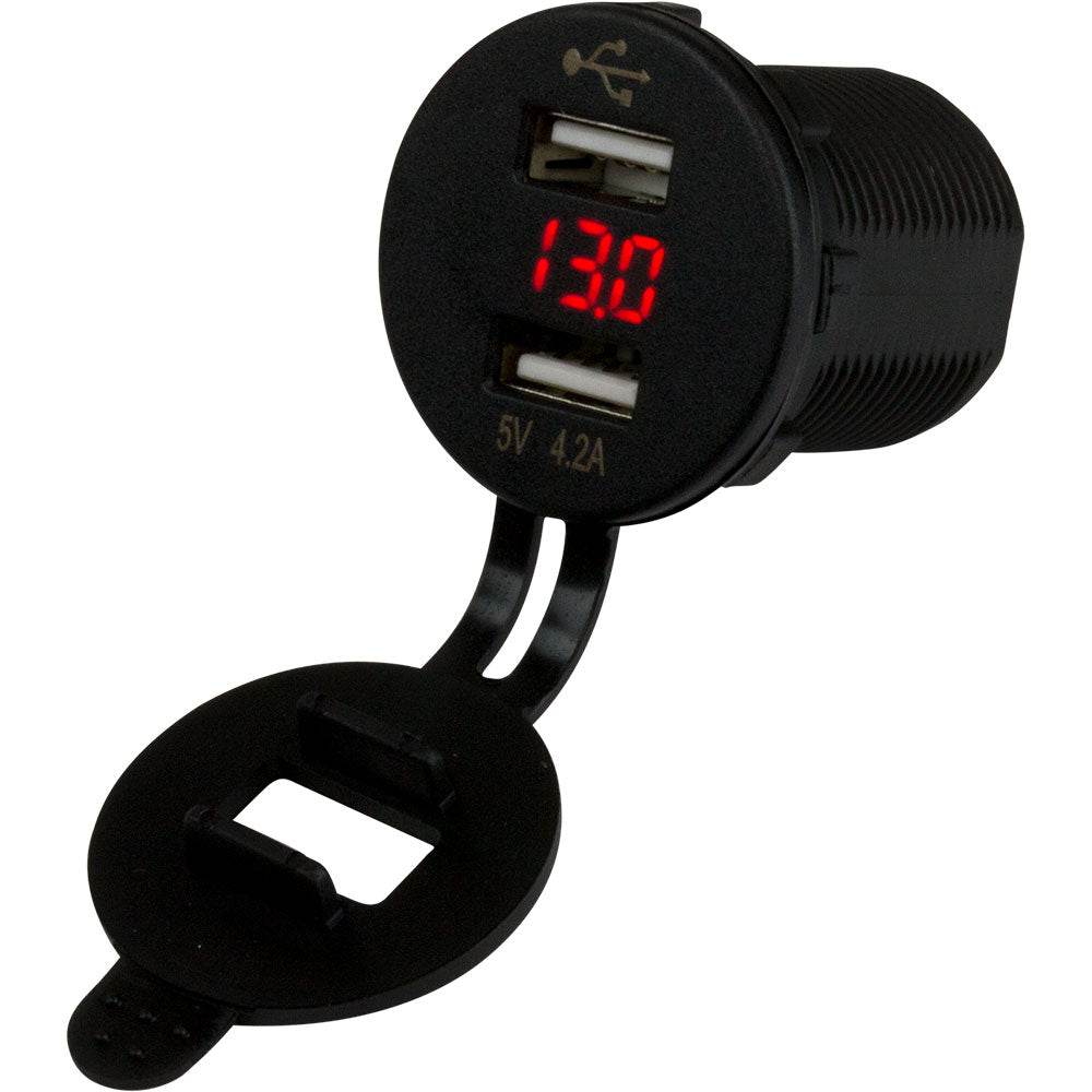 Suncoast Marine and Auto offers Sea-Dog Dual USB Socket/Voltmeter w/Hidden Display [426517-1]