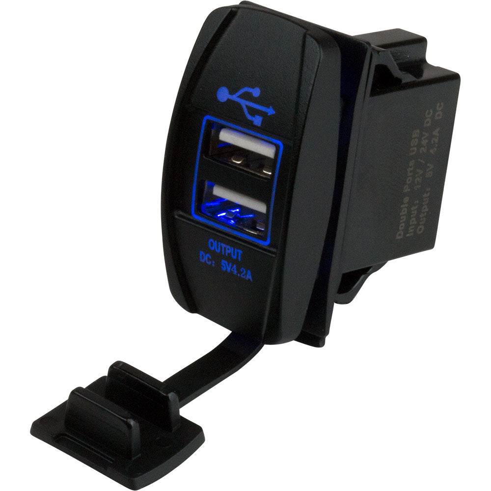 Suncoast Marine and Auto offers Sea-Dog Dual USB Rocker Switch Style Power Socket [426520-1]