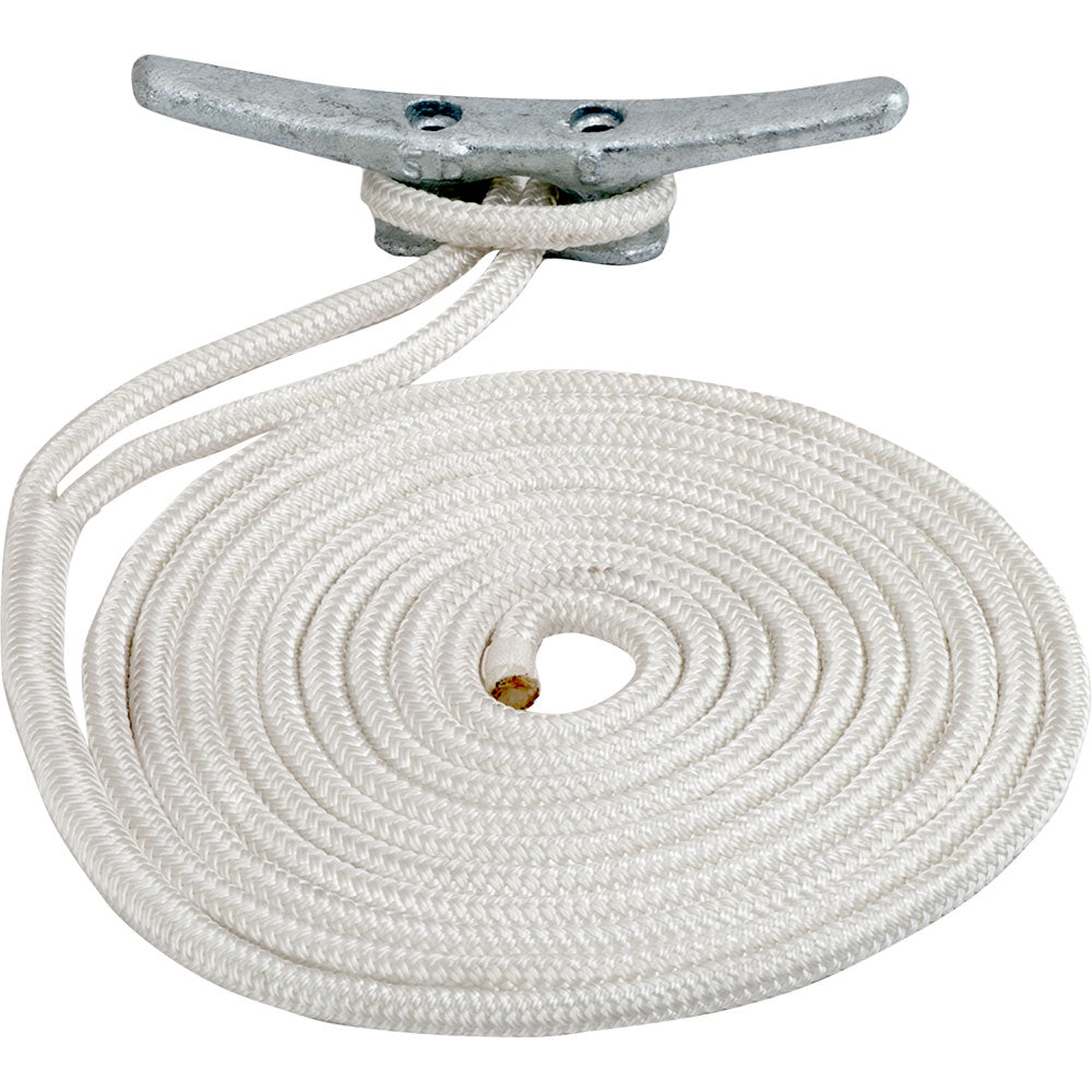 Suncoast Marine and Auto offers Sea-Dog Double Braided Nylon Dock Line - 3/8" x 10 - White [302110010WH-1]