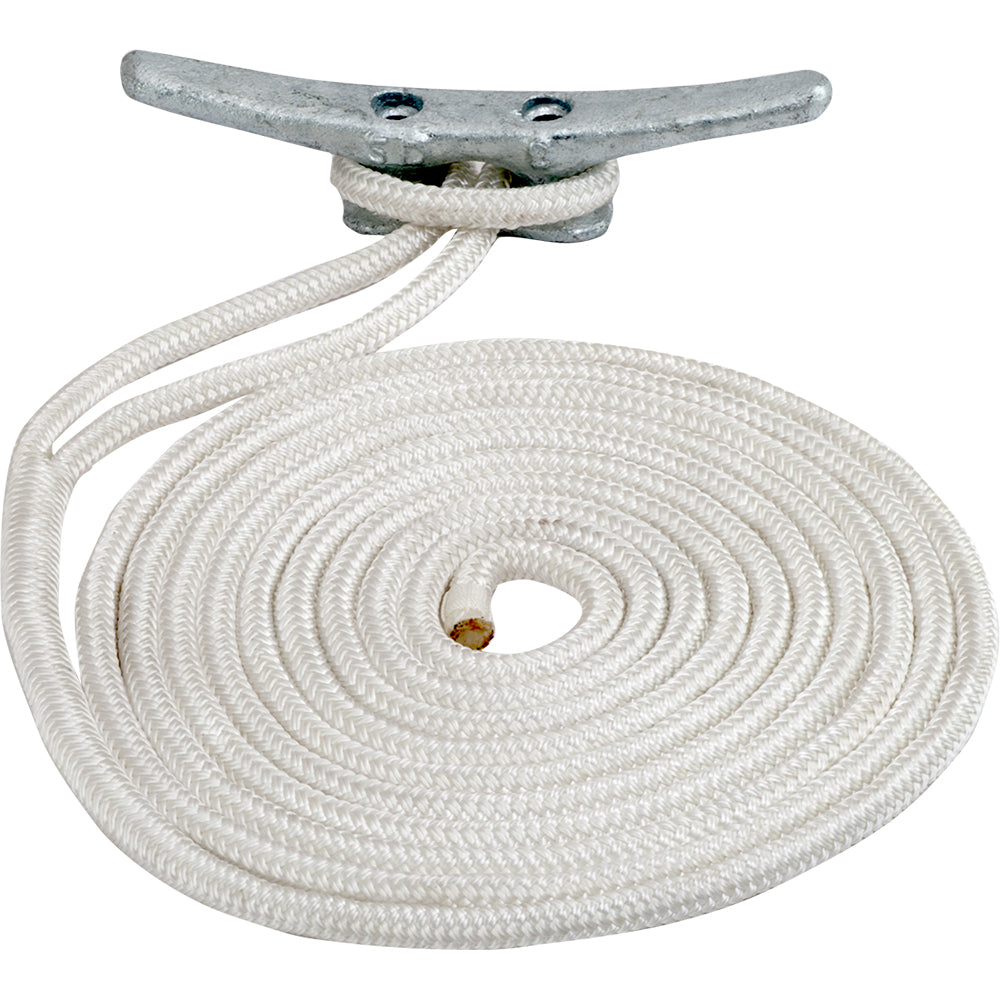 Suncoast Marine and Auto offers Sea-Dog Double Braided Nylon Dock Line - 5/8" x 25 - White [302116025WH-1]