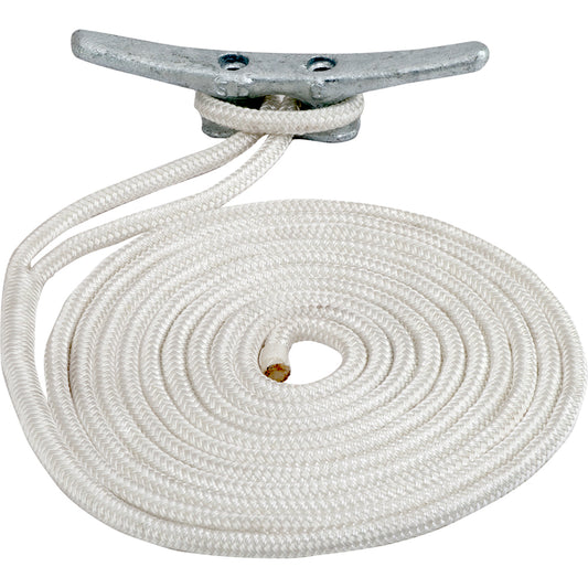 Suncoast Marine and Auto offers Sea-Dog Double Braided Nylon Dock Line - 5/8" x 25 - White [302116025WH-1]