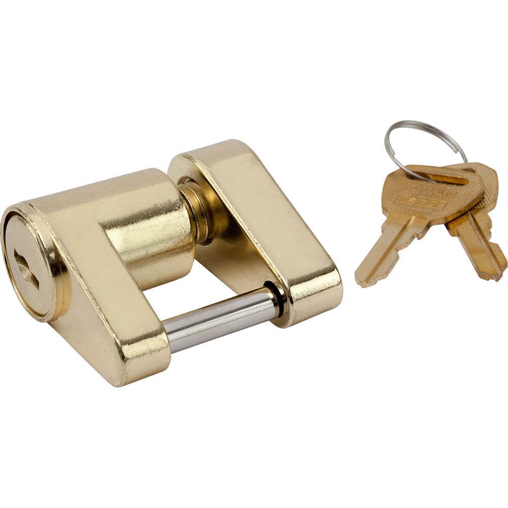 Suncoast Marine and Auto offers Sea-Dog Brass Plated Coupler Lock - 2 Piece [751030-1]