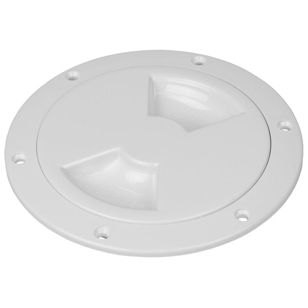 Suncoast Marine and Auto offers Sea-Dog Smooth Quarter Turn Deck Plate - White - 4" [336140-1]