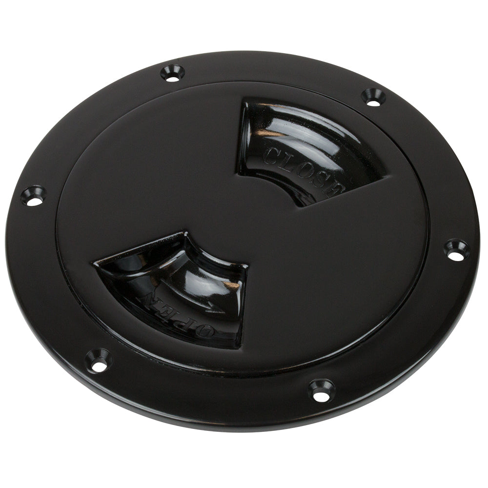 Suncoast Marine and Auto offers Sea-Dog Smooth Quarter Turn Deck Plate - Black - 4" [336145-1]