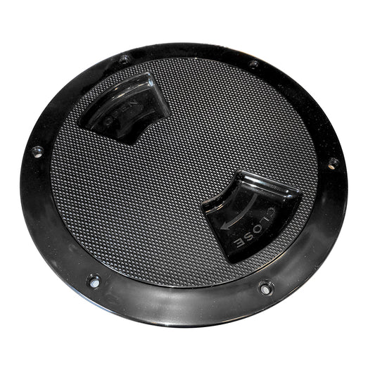 Suncoast Marine and Auto offers Sea-Dog Textured Quarter Turn Deck Plate - Black - 5" [336157-1]