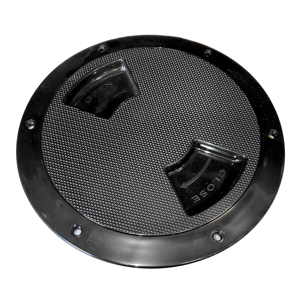 Suncoast Marine and Auto offers Sea-Dog Textured Quarter Turn Deck Plate - Black - 6" [336167-1]