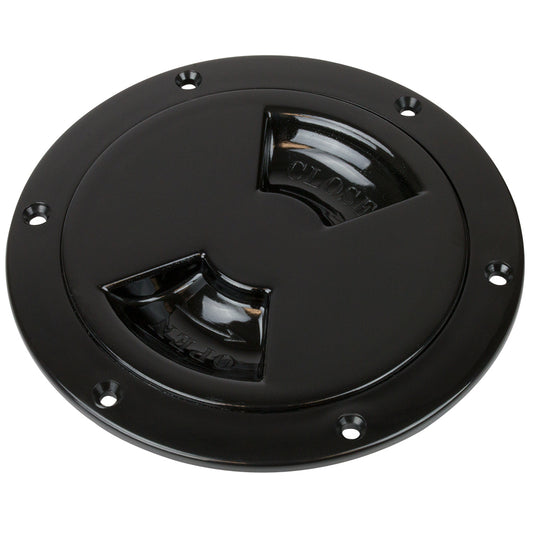 Suncoast Marine and Auto offers Sea-Dog Quarter-Turn Smooth Deck Plate w/Internal Collar - Black - 4" [336345-1]