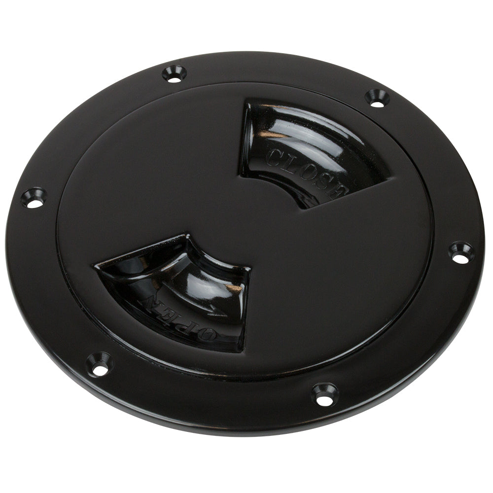 Suncoast Marine and Auto offers Sea-Dog Quarter-Turn Smooth Deck Plate w/Internal Collar - Black - 5" [336355-1]