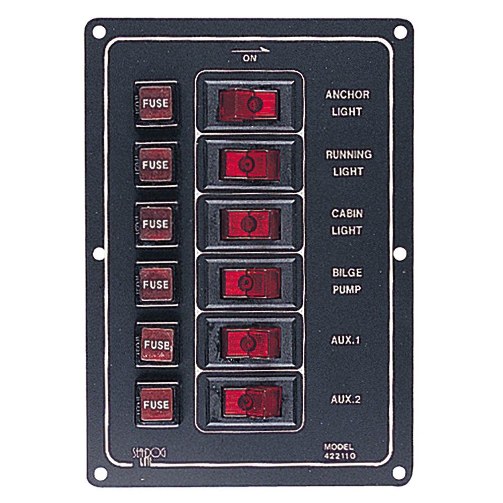 Suncoast Marine and Auto offers Sea-Dog Aluminum Switch Panel Vertical - 6 Switch [422110-1]