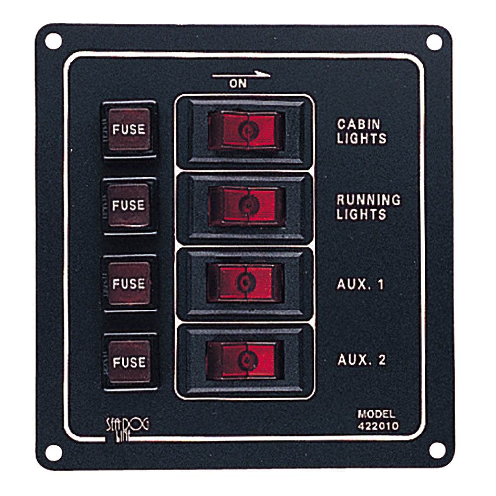 Suncoast Marine and Auto offers Sea-Dog Aluminum Switch Panel - Vertical - 4 Switch [422010-1]