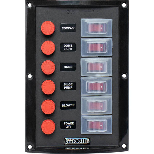 Suncoast Marine and Auto offers Sea-Dog Splash Guard Switch Panel Vertical - 6 Switch [424116-1]