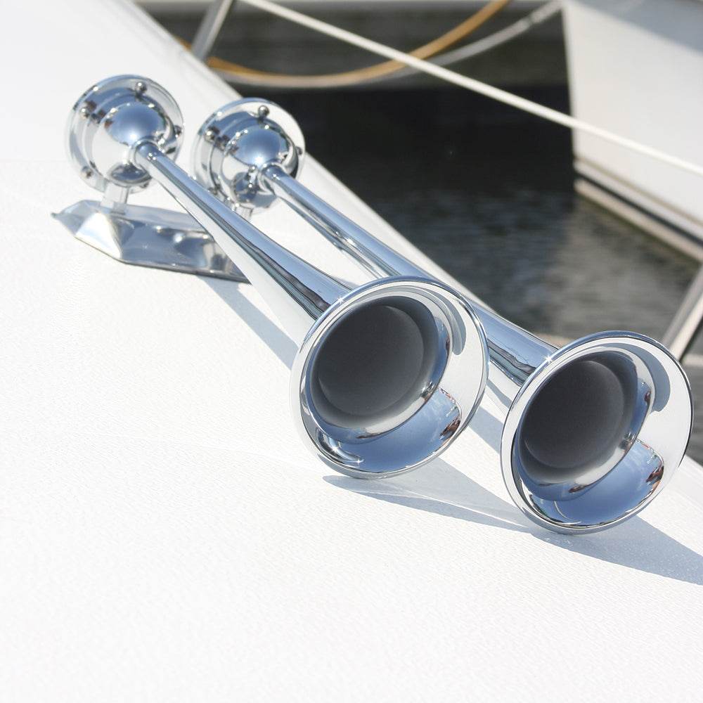 Suncoast Marine and Auto offers Marinco 24V Chrome Plated Dual Trumpet Air Horn [10624]