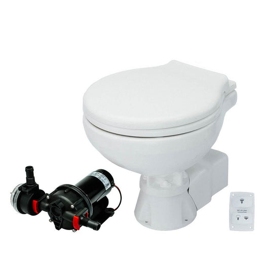 Suncoast Marine and Auto offers Johnson Pump AquaT Toilet Silent Electric Compact - 12V w/Pump [80-47231-01]