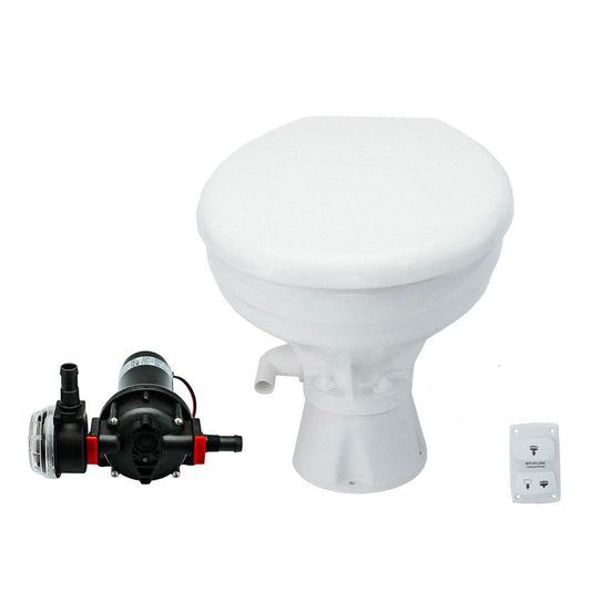 Suncoast Marine and Auto offers Johnson Pump AquaT Toilet Silent Electric Comfort - 12V w/Pump [80-47232-01]