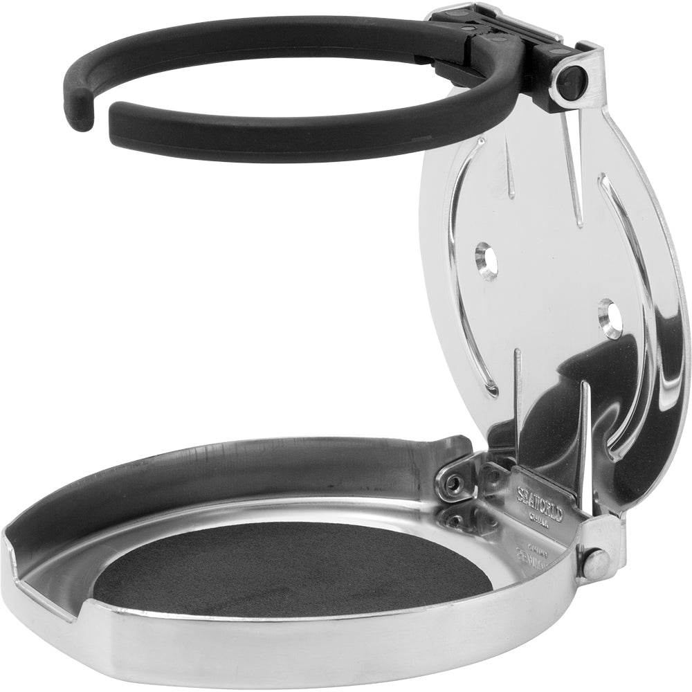 Suncoast Marine and Auto offers Sea-Dog Adjustable Folding Drink Holder - 304 Stainless Steel [588250-1]