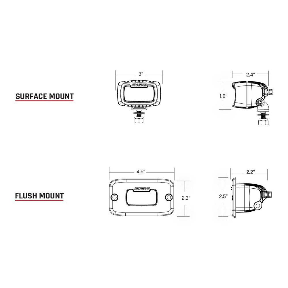 Suncoast Marine and Auto offers RIGID Industries SR-M Series Pro Diffused Flush Mount - Black [922513]