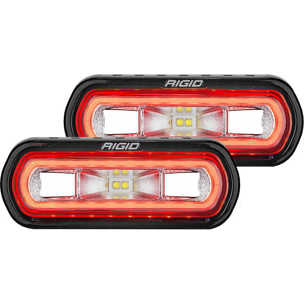 Suncoast Marine and Auto offers RIGID Industries SR-L Series Surface Mount Spreader Light - Black Housing - Red Halo [53122]