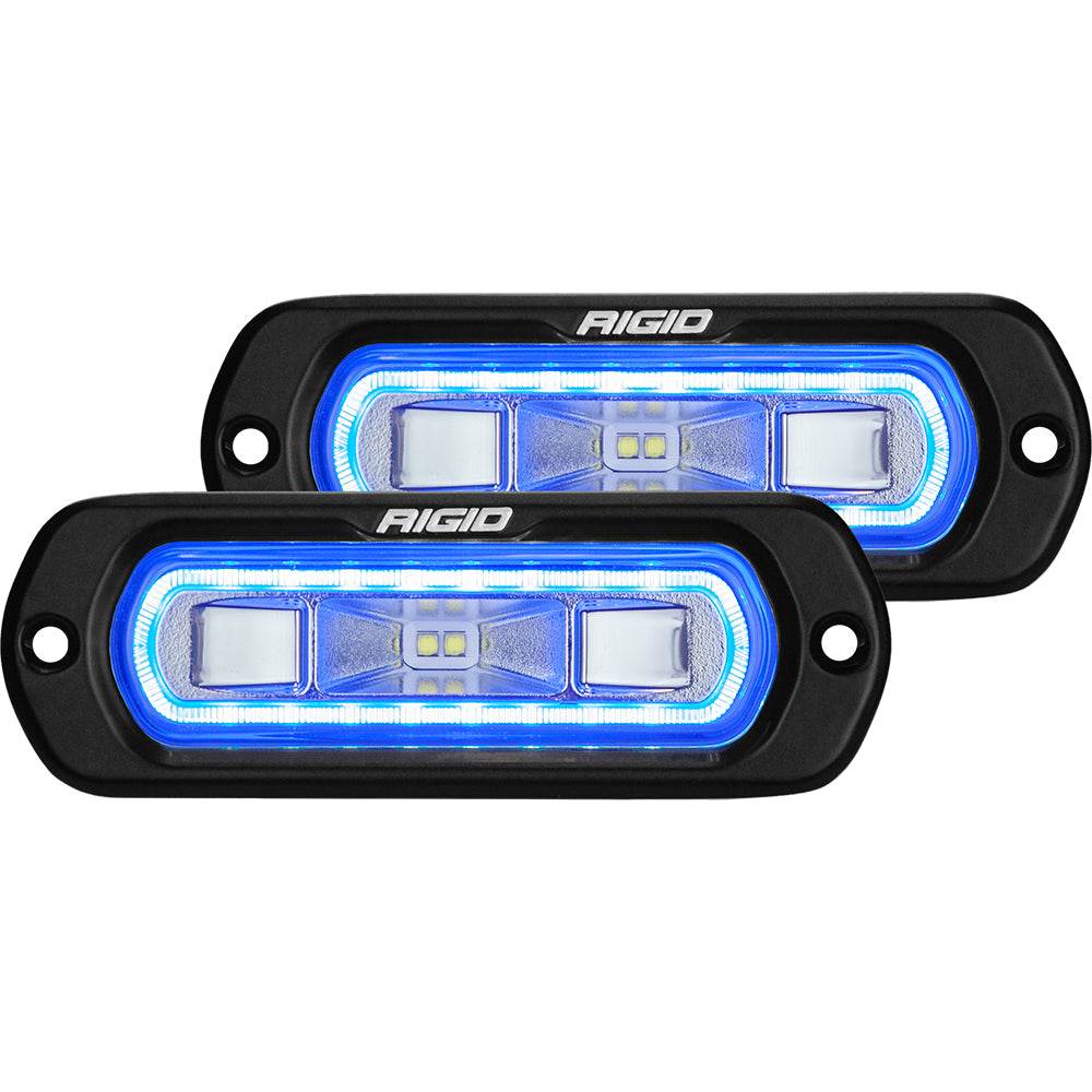 Suncoast Marine and Auto offers RIGID Industries SR-L Series Flush Mount Spreader Light - Black Housing - Blue Halo [53221]