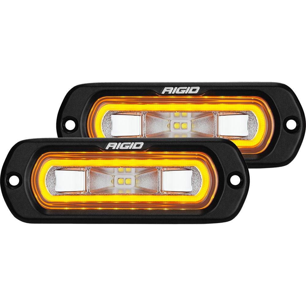 Suncoast Marine and Auto offers RIGID Industries SR-L Series Flush Mount Spreader Light - Black Housing - Amber Halo [53223]