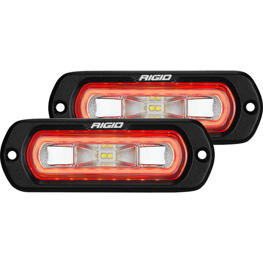 Suncoast Marine and Auto offers RIGID Industries SR-L Series Flush Mount Spreader Light - Black Housing - Red Halo [53222]