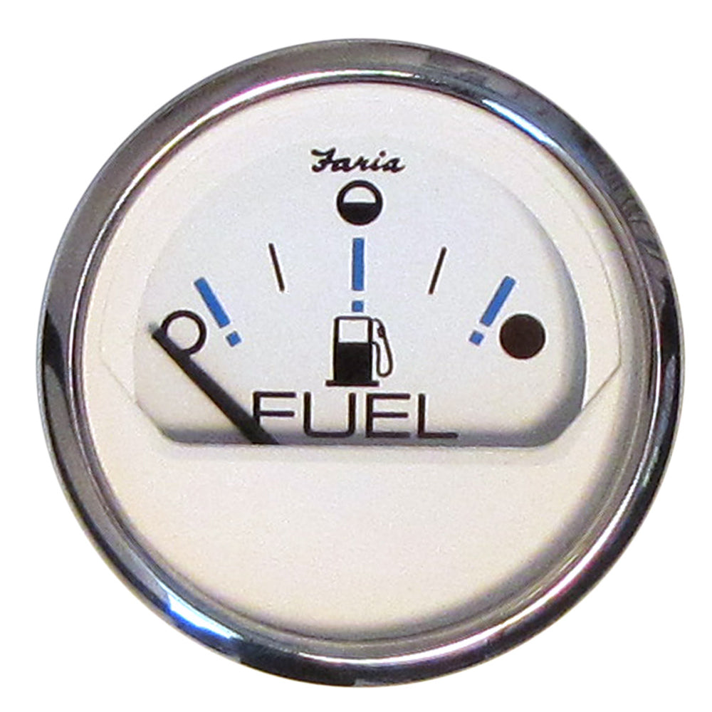 Suncoast Marine and Auto offers Faria Chesapeake White SS 2" Fuel Level Gauge - Metric (E-1/2-F) [13818]