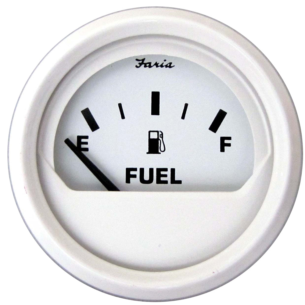 Suncoast Marine and Auto offers Faria Dress White 2" Fuel Level Gauge (Metric) [13117]