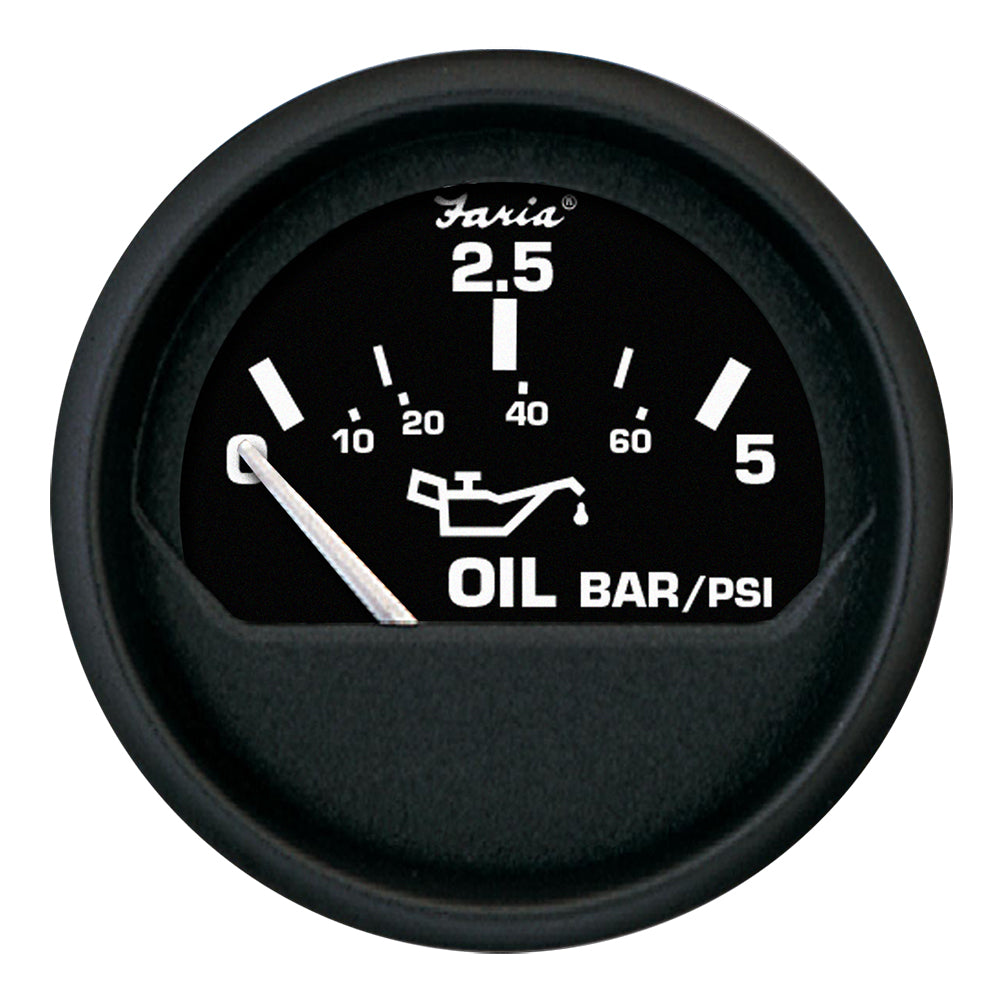 Suncoast Marine and Auto offers Faria Euro Black 2" Oil Pressure Gauge - Metric (5 Bar) [12805]