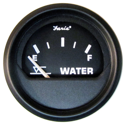 Suncoast Marine and Auto offers Faria Euro Black 2" Tank Level Gauge - Potable Water [12830]