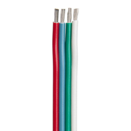 Suncoast Marine and Auto offers Ancor Flat Ribbon Bonded RGB Cable 18/4 AWG - Red, Light Blue, Green White - 100 [160010]