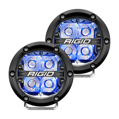 Suncoast Marine and Auto offers RIGID Industries 360-Series 4" LED Off-Road Spot Beam w/Blue Backlight - Black Housing [36115]