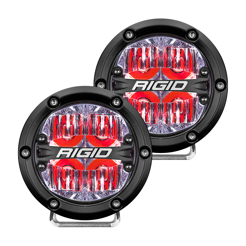 Suncoast Marine and Auto offers RIGID Industries 360-Series 4" LED Off-Road Fog Light Drive Beam w/Red Backlight - Black Housing [36116]