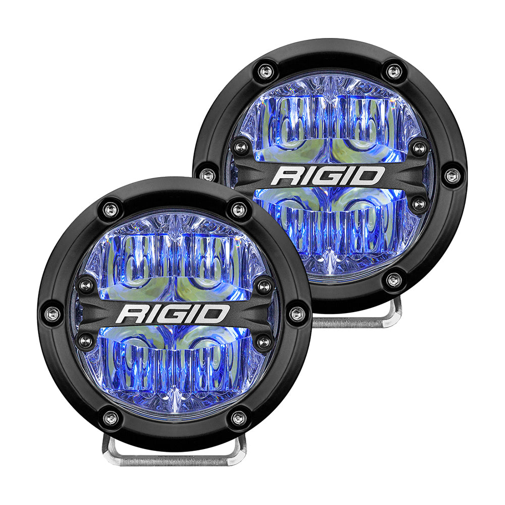 Suncoast Marine and Auto offers RIGID Industries 360-Series 4" LED Off-Road Fog Light Drive Beam w/Blue Backlight - Black Housing [36119]