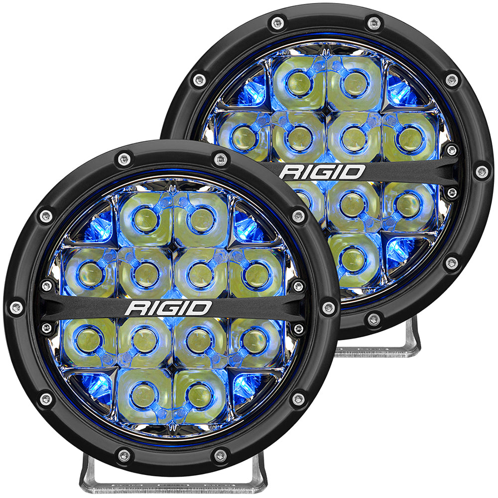 Suncoast Marine and Auto offers RIGID Industries 360-Series 6" LED Off-Road Fog Light Drive Beam w/Blue Backlight - Black Housing [36207]