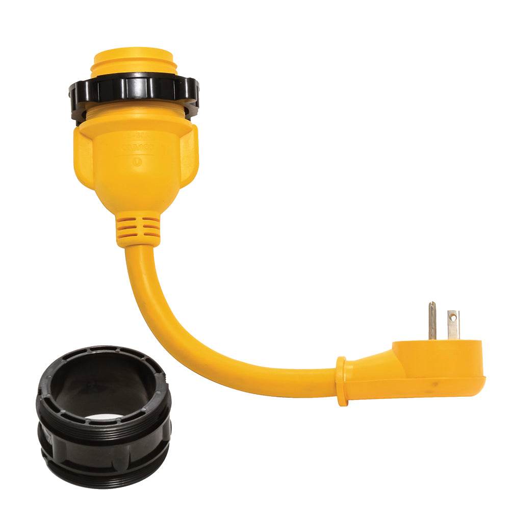 Suncoast Marine and Auto offers Camco PowerGrip Locking Adapter - 15A/125V Male to 30A/125V Female Locking [55635]