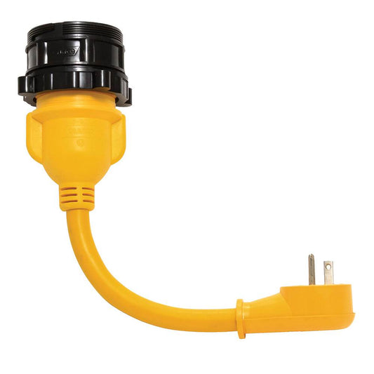 Suncoast Marine and Auto offers Camco PowerGrip Locking Adapter - 15A/125V Male to 30A/125V Female Locking [55635]