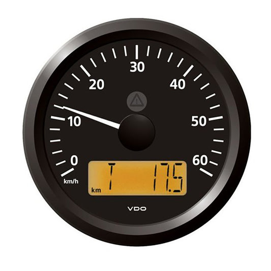 Suncoast Marine and Auto offers Veratron 3-3/8" (85 mm) ViewLine Speedometer - 0 to 60 KMH - 12/24V - Black Dial Triangular Bezel [A2C59512367]