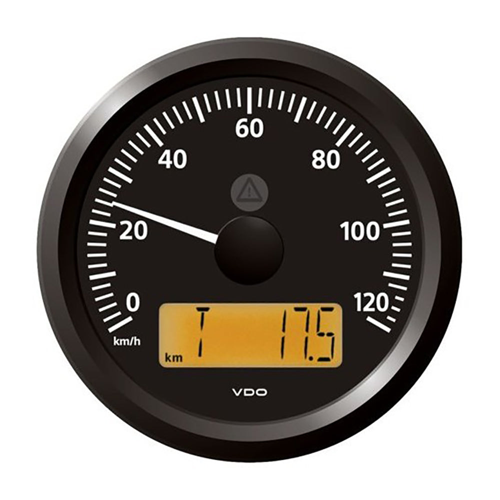 Suncoast Marine and Auto offers Veratron 3-3/8" (85 mm) ViewLine Speedometer - 0 to 120 KMH - 12/24V - Black Dial Triangular Bezel [A2C59512369]