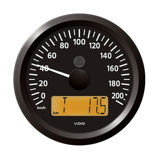 Suncoast Marine and Auto offers Veratron 3-3/8" (85 mm) ViewLine Speedometer - 0 to 200 KMH - 12/24V - Black Dial Triangular Bezel [A2C59512370]